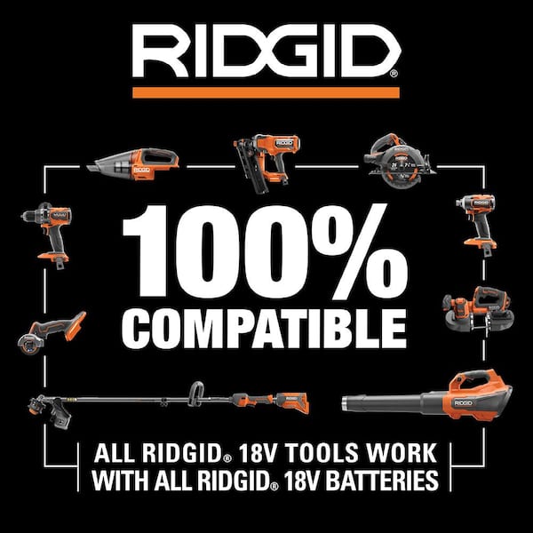 RIDGID 18V Brushless Cordless String Trimmer, 510 CFM Leaf Blower