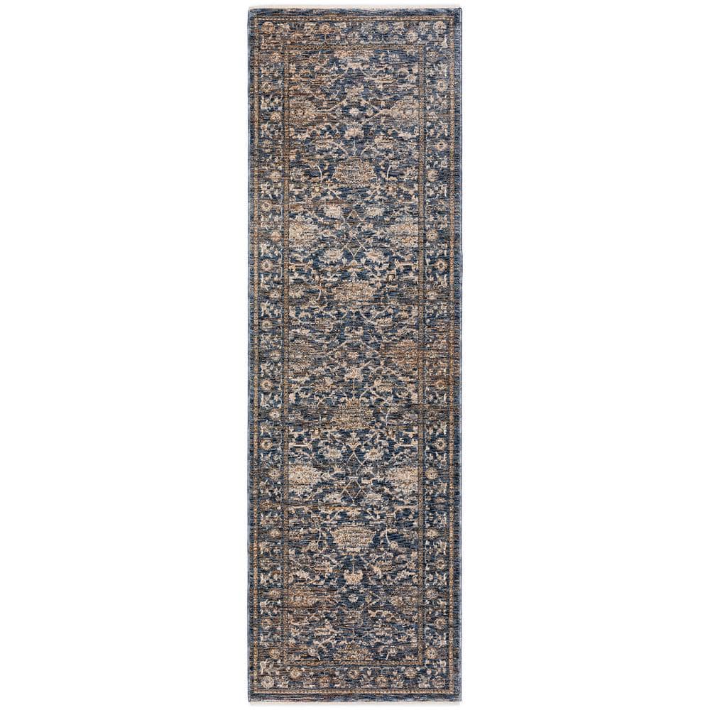 Yarra  2 ft. 3 in. x 7 ft. 10 in. Blue Vintage Runner Rug