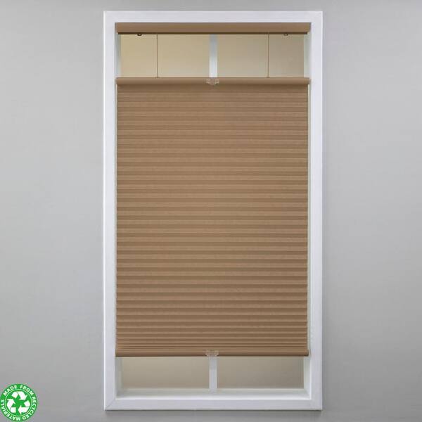 Eclipse Latte Cordless Light Filtering Polyester Top Down Bottom Up Cellular Shades - 37.5 in. W x 64 in. L