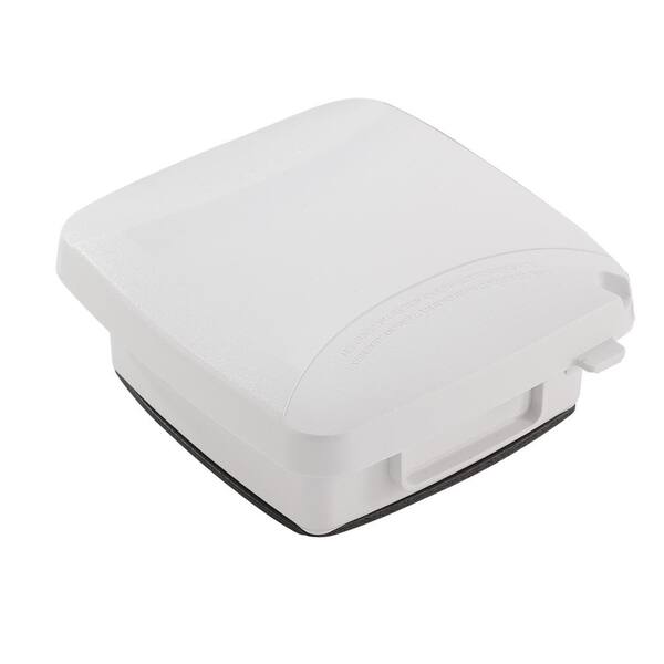 Intermatic 2-Gang Extra-Duty Plastic In-Use Electrical Outlet Cover in White