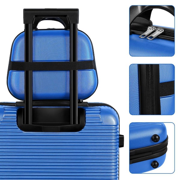 HIKOLAYAE 5-Piece Carry On Horizontal Stripe Luggage Set with