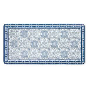 Comfort Anti Fatigue Strie Medallion Navy Blue 19.6 in. x 39 in. Kitchen Mat