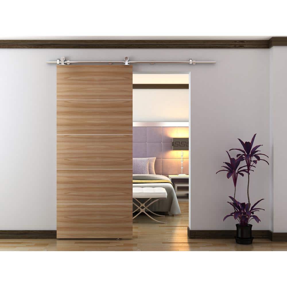 Stainless Steel Top Mount Rolling Barn Door Hardware Kit