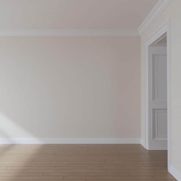 Ekena Millwork 3-1/4 in. x 3-1/4 in. x 94-1/2 in. Polyurethane Salem Traditional Smooth Crown Moulding