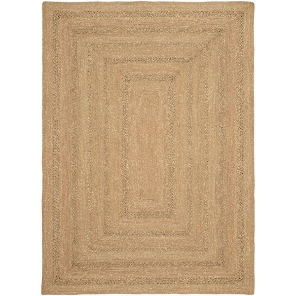 Nourison Natural Seagrass Natural 5 ft. x 7 ft. Solid Contemporary Area Rug