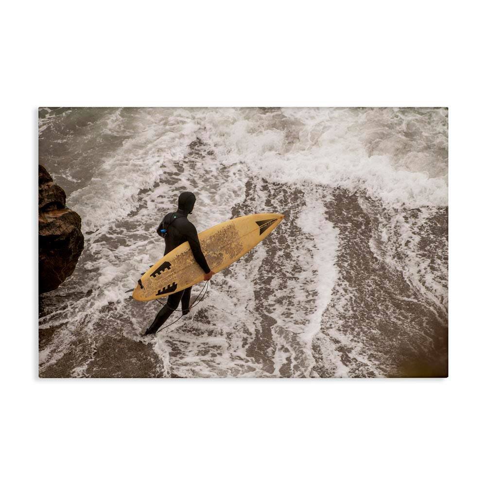 Surfer Strolling Shore by Crystal Lynn Collins Unframed People Graphic Art Print 16 in. x 24 in. price history on PriceWatchPro