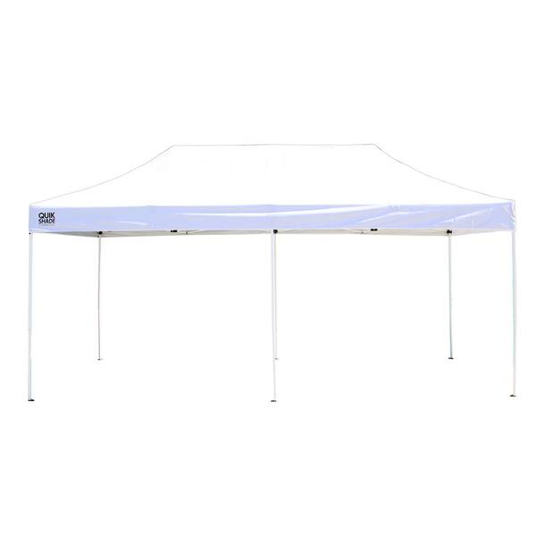 Quik Shade Commercial C200 10 ft. x 20 ft. White Straight Leg Pop-Up Instant Canopy