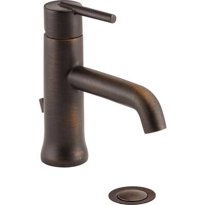 Trinsic Single Hole Single-Handle Bathroom Faucet with Metal Drain Assembly in Venetian Bronze
