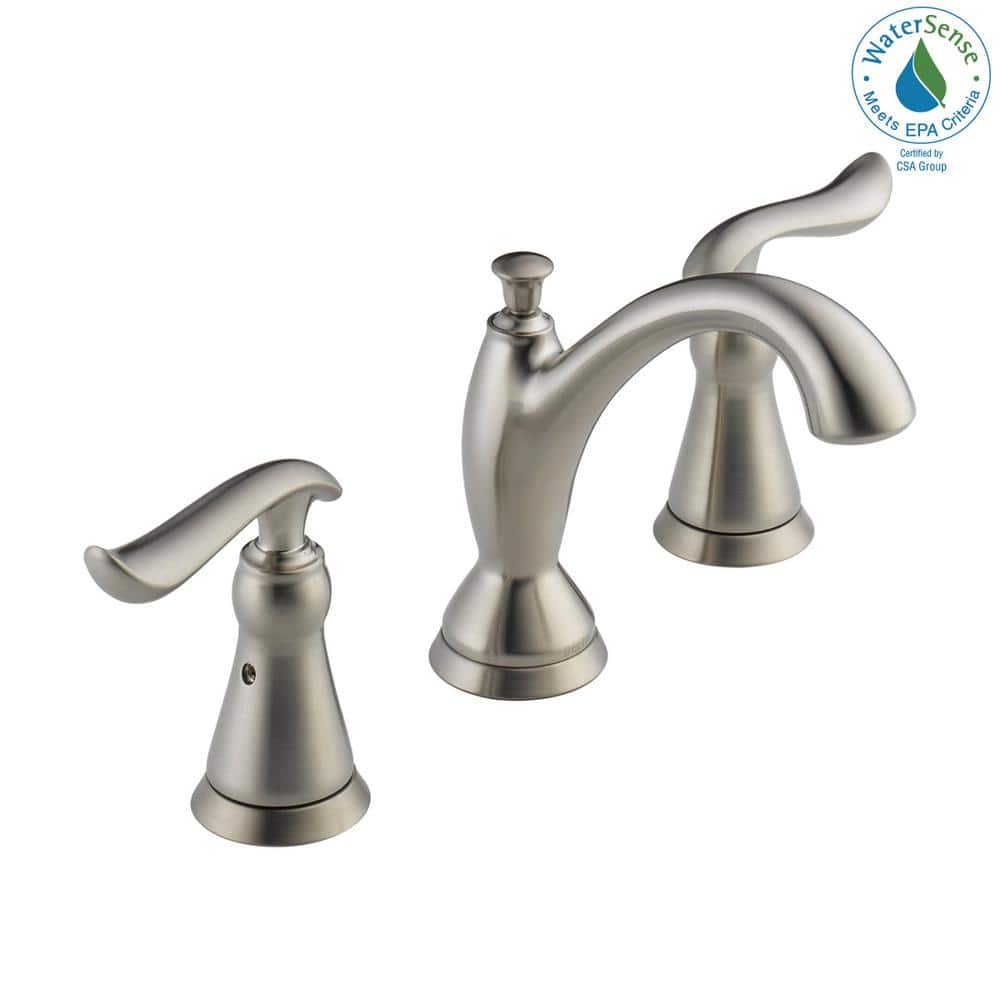 Stainless Steel Widespread Bathroom Faucet with Metal Handles