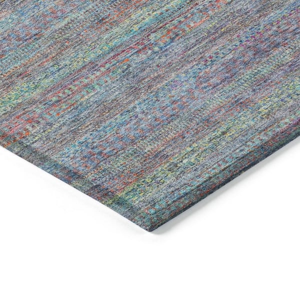 Chantille Machine Washable Indoor/Outdoor Abstract ACN2148 Blue 8 ft. x 8 ft. Area Rug