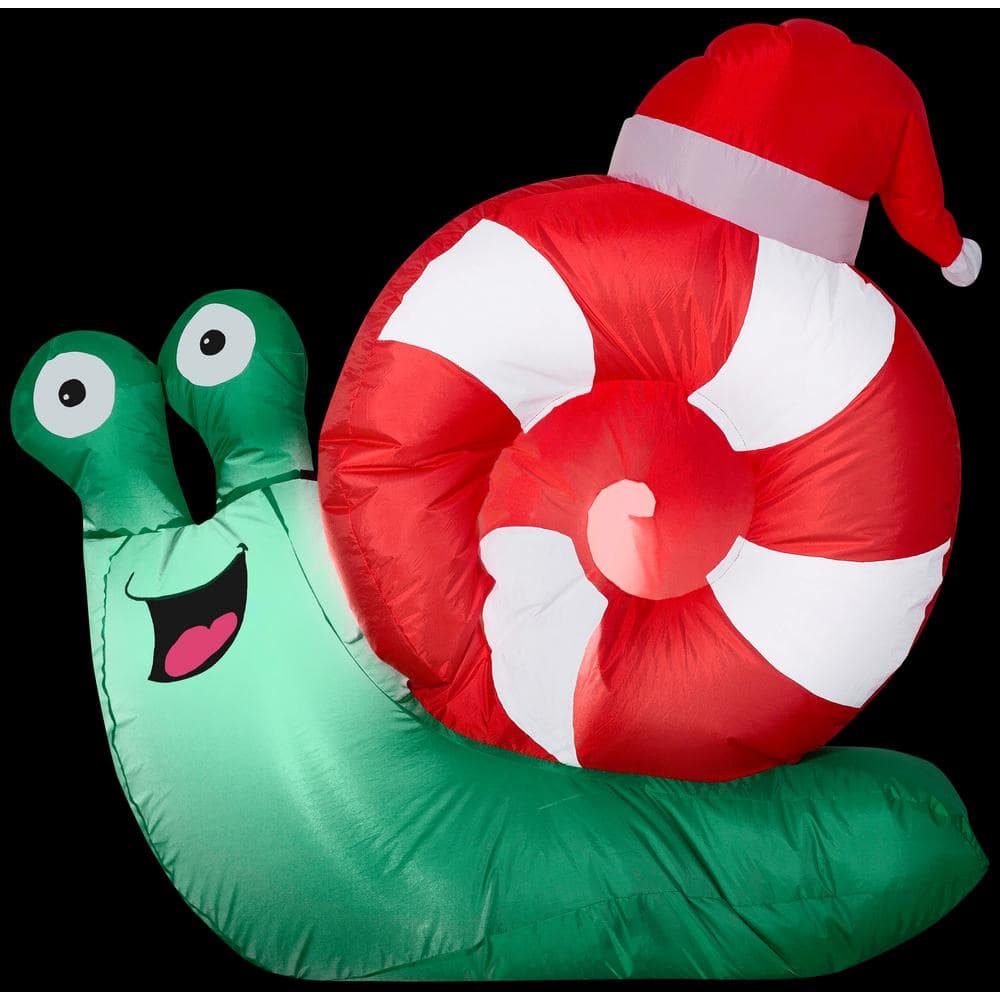 4 ft. Inflatable Christmas Snail with Santa Hat