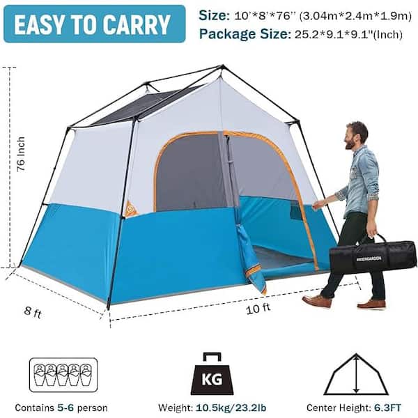 Cesicia Outdoor 6 Person Camping Tent Portable Easy Set Up Family