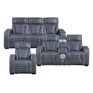 Lazzara Edelia 86.5 in. W. Pillow Top Arm Leather Rectangle 3