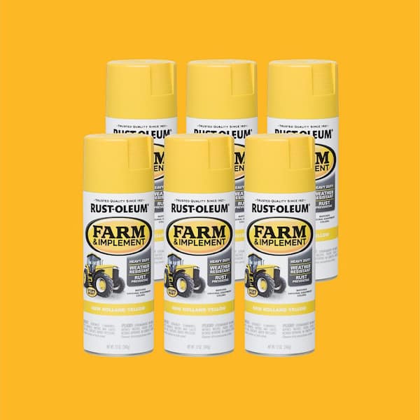 12 oz. Farm and Implement New Holland Yellow Enamel Spray Paint (6-Pack)