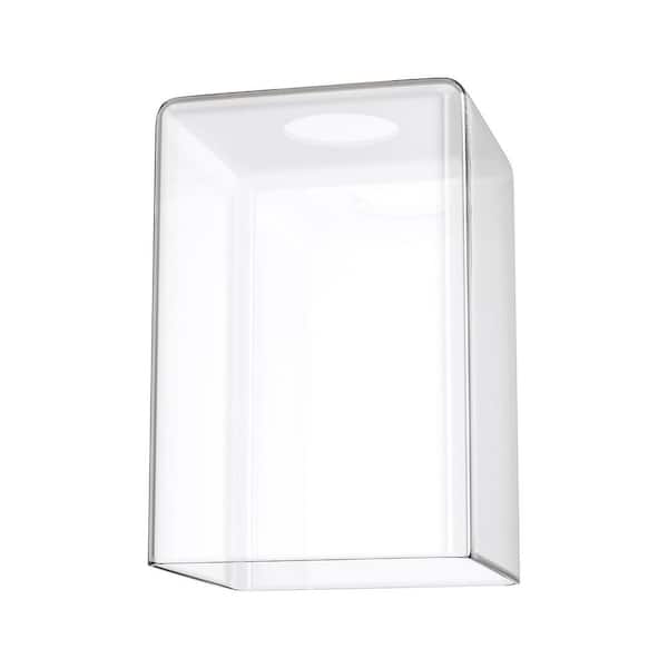 6 in. Clear Glass Square Shade for Wall Sconces, Vanity Lights, Pendant Lights with Fitter Width 1 in. Neckless Fitter