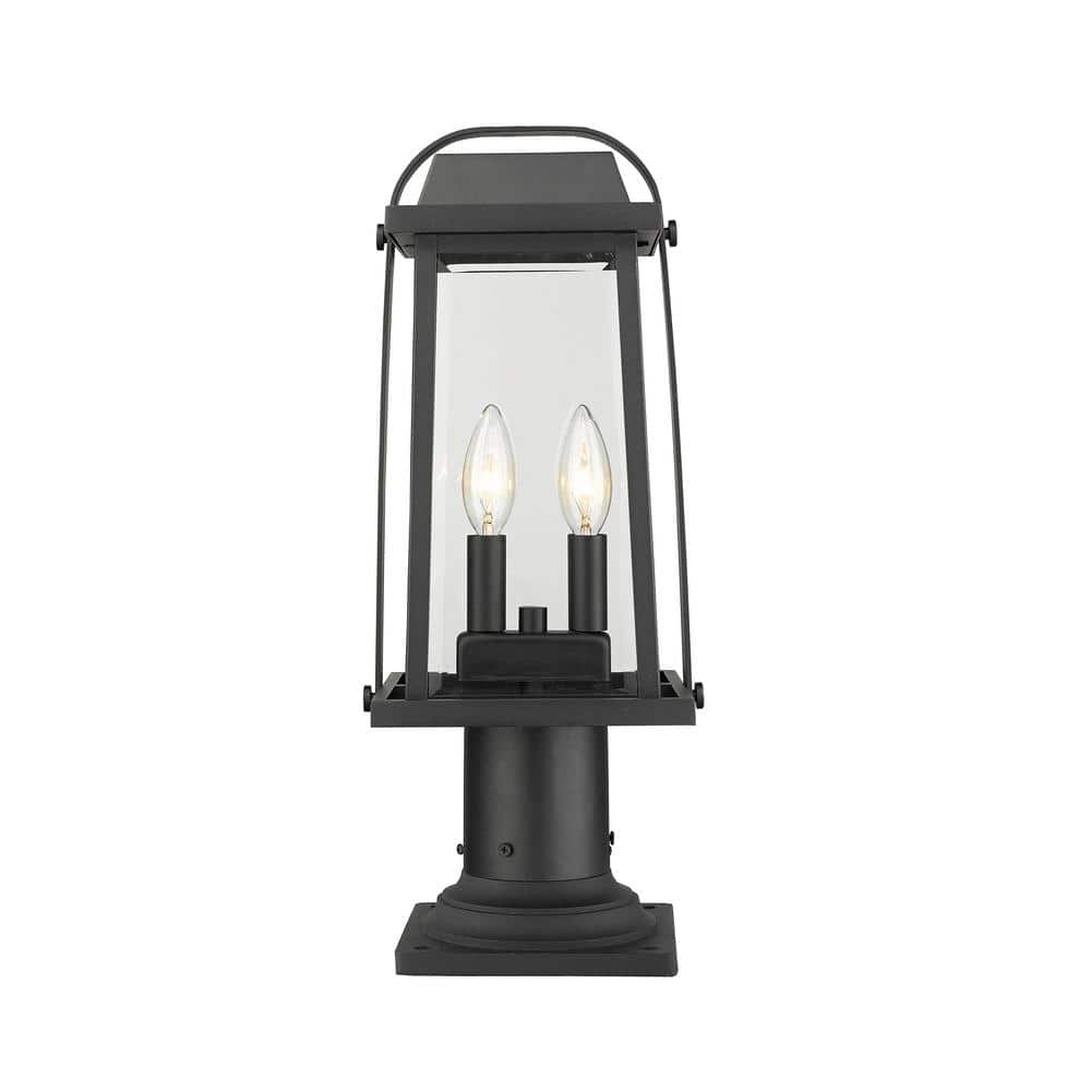 Millworks 18 .8 in 2 Light Black Outdoor Aluminum Hardwired Weather Resista