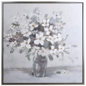 Eleonora "Glass Jar of Poses" Framed Nature Wall Art on Canvas 40 in. x 40 in.