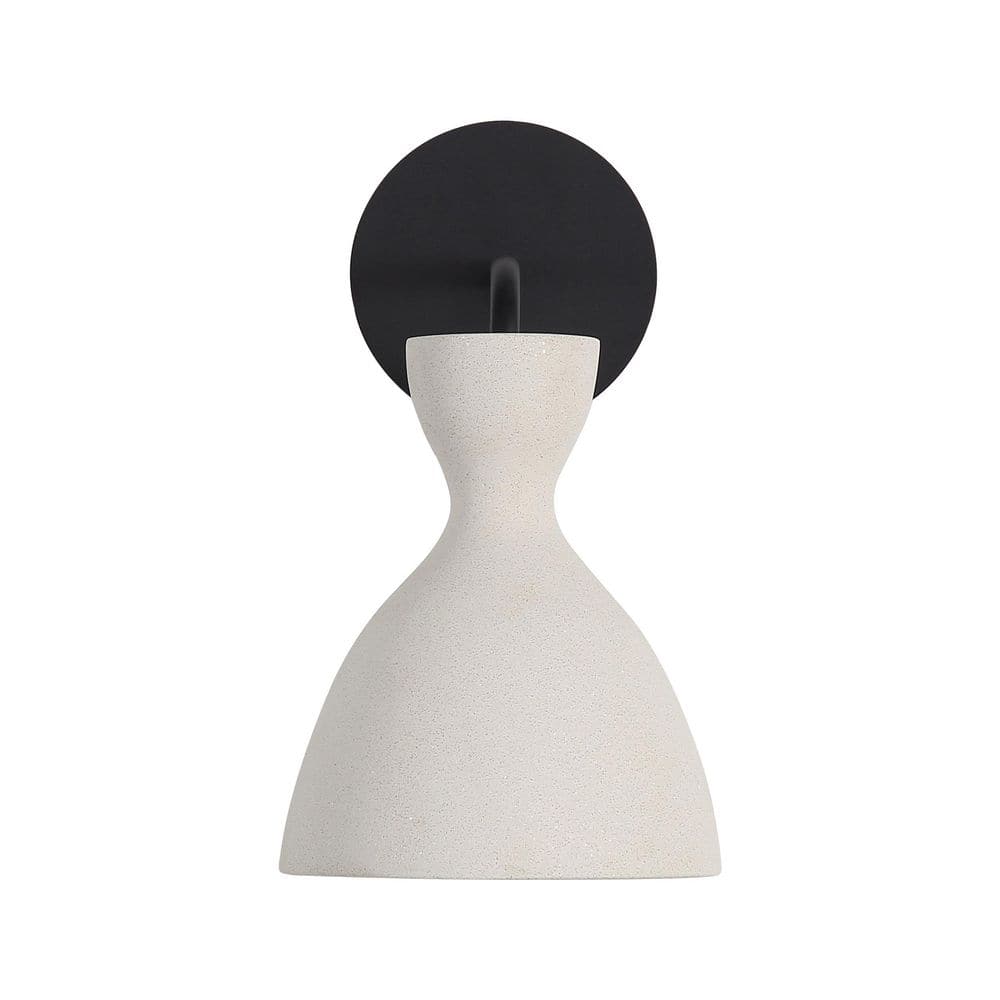 Aethera 7 in. White Sandstone Cement Outdoor Hardwired Wall Sconce with LED Bulbs Included price history on PriceWatchPro