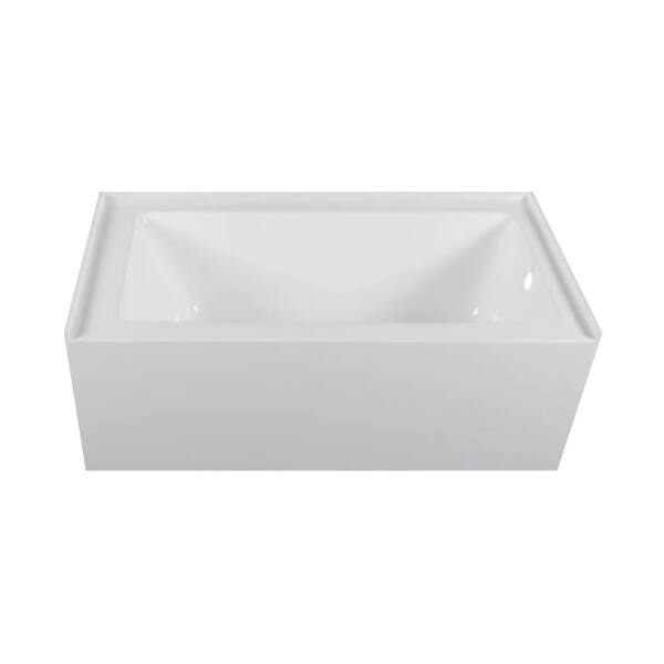 FINE FIXTURES 60 in. x 36 in. Soaking Bathtub with Right Hand Drain in ...