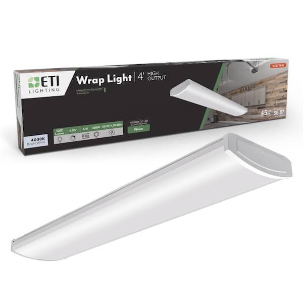 ETI LIGHTING 4 ft. 5200 Lumens Garage Light LED White Wraparound