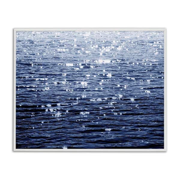 Stupell Industries Sun Reflecting on Sea by Maggie Olsen White Framed Nature Giclee Art Print 11 in. x 14 in.
