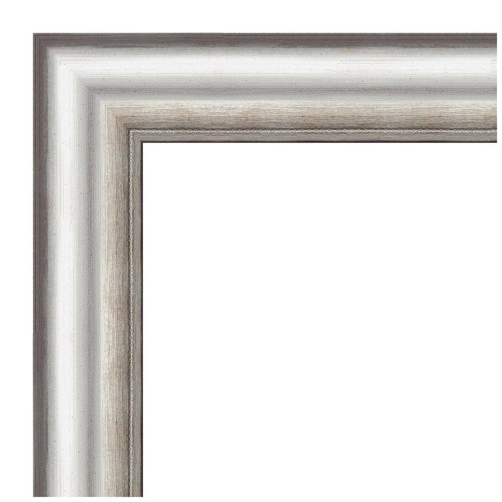 Elegant Rectangular Wall Mirror with Silver Embossed Frame