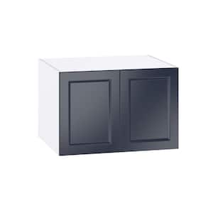 30 in. W x 24 in. D x 20 in. H Devon Painted Blue Shaker Assembled Deep Wall Bridge Kitchen Cabinet