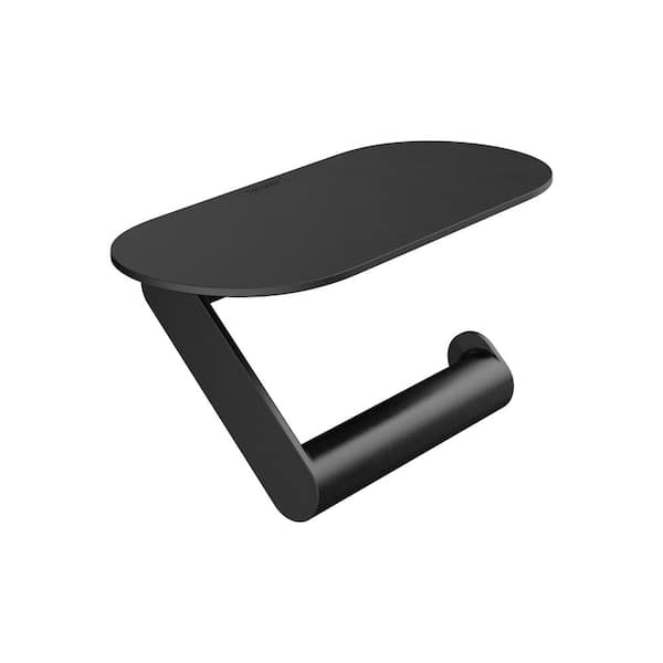 Hansgrohe WallStoris Wall Mount Toilet Paper Holer with Shelf in Matte Black
