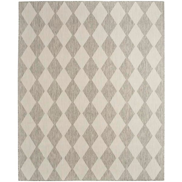 Positano Light Grey 9 ft. x 12 ft. Diamond Contemporary Area Rug