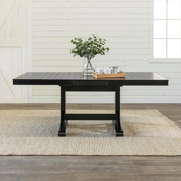 Walker Edison Furniture Company Millwright Black Extendable Dining Table