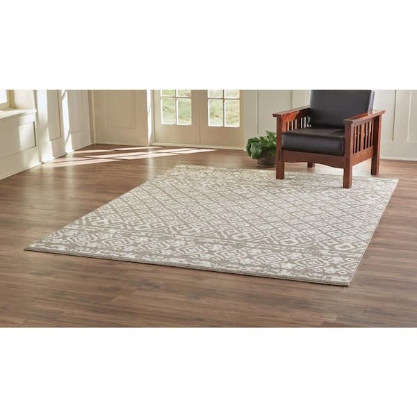 Tribal Essence Dark Beige 8 ft. x 10 ft. Area Rug