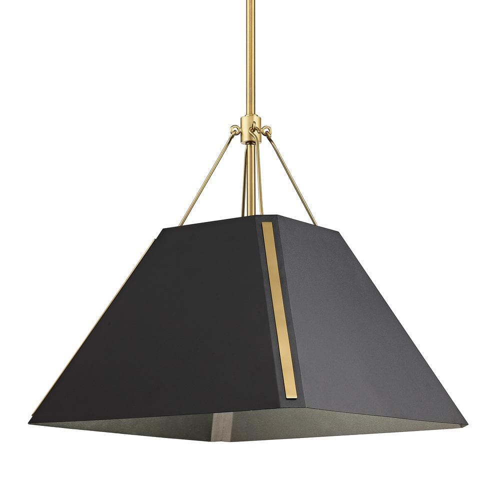 Ranik Brushed Champagne Bronze and Black 1-Light Pendant