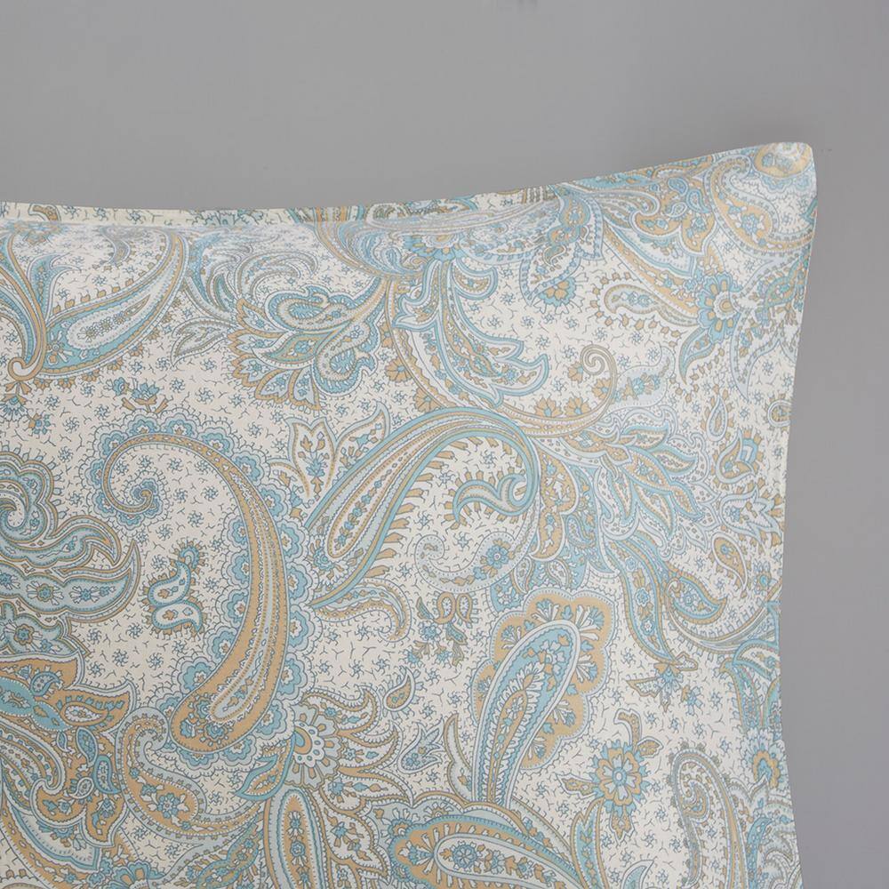 Chelsea Blue and Ivory Cotton Full/Queen Duvet Cover Set