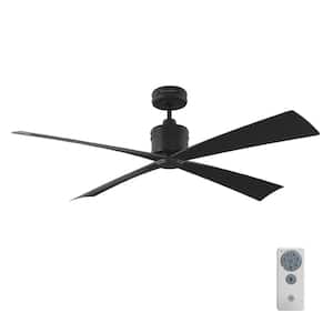 Launceton 56 in. Indoor/Outdoor Midnight Black Ceiling Fan with Remote