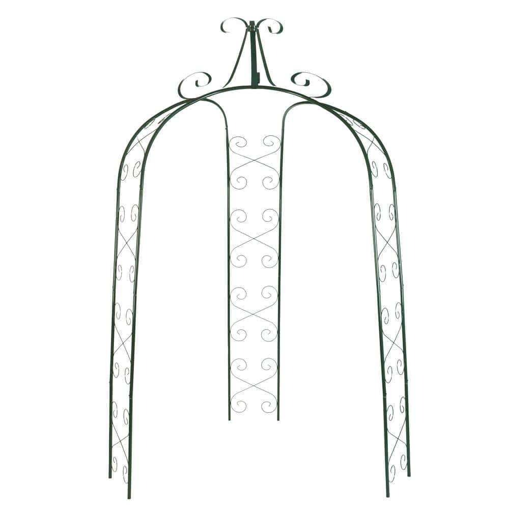 Hunter Green Metal Scroll Design Garden Trellis Arbor