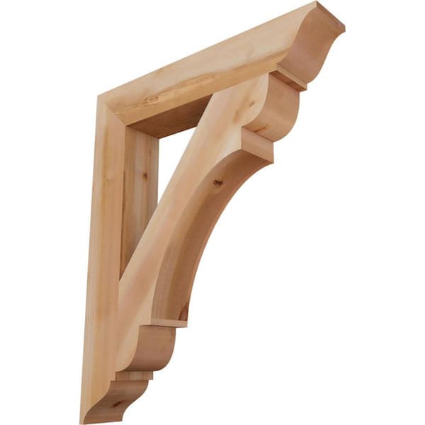 Ekena Millwork 5.5 in. x 42 in. x 34 in. Western Red Cedar Olympic Traditional Smooth Bracket