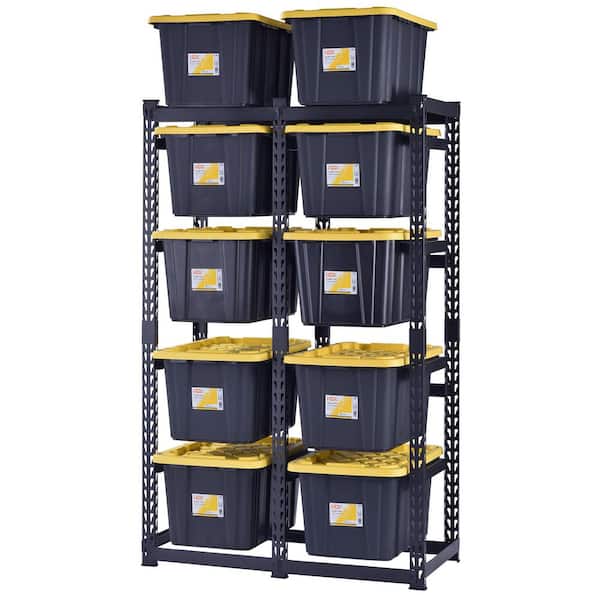 10-Tote Metal Storage Rack for HDX 14 and 27 Gal. Totes (50 in. W x 78 in. H x 24 in. D)