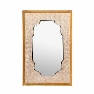 Hickok 42 in. x 28 in. Classic Rectangle Framed White Gold Accent Mirror