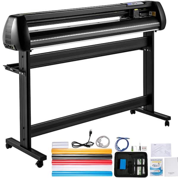 53 in. Vinyl Cutter Plotter with Stand, Adjustable Speed, SignMaster Software, COM/USB/Bluetooth, Vinyl Tools
