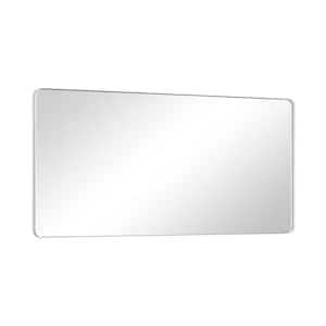 72 in. W x 36 in. H Modern Rectangular White Aluminum Framed Wall Bathroom Vanity Mirror