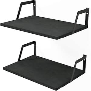 16.5 in. W x 11.8 in. D Decorative Wall Shelf, Black Floating Shelves Wall Mounted Set of 2