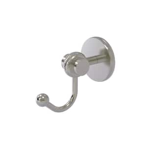 Satellite Orbit Two Collection Robe Hook with Twisted Accents in Satin Nickel