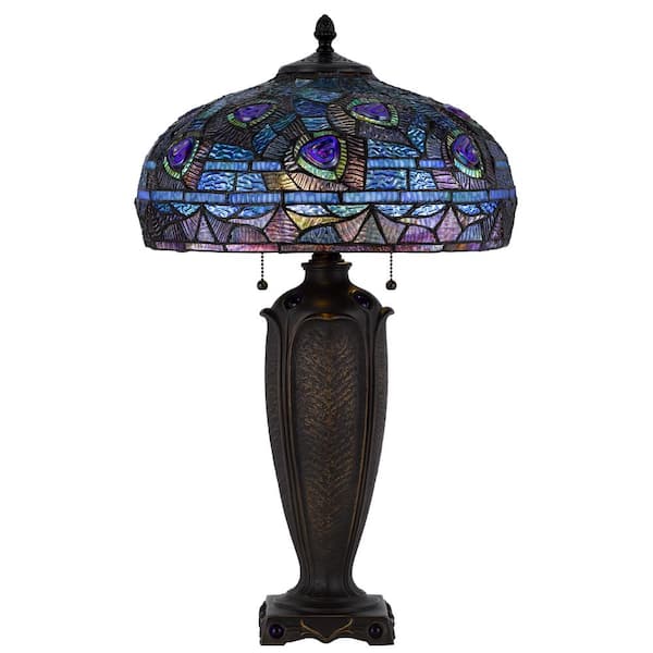 26 in. Heignt Dark Bronze Resin and Metal Table Lamp