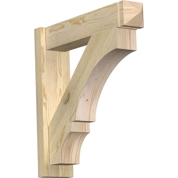 Ekena Millwork 6 in. x 26 in. x 26 in. Douglas Fir Balboa Arts and Crafts Rough Sawn Outlooker