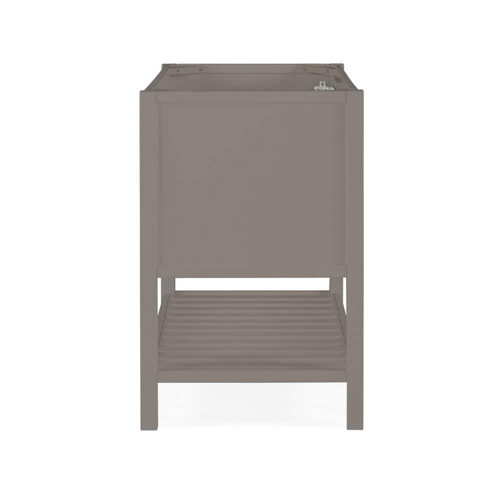 Gray Pine Freestanding Vanity Cabinet with Open Shelf