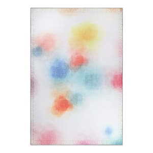 Blossom Rose Pin.k 5 ft. 7 in. x8 ft. 9 in. Kids Bright Patterned NonSlip Power Loomed Polyester Area Rug