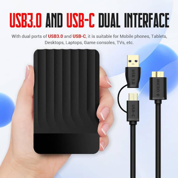 Yichuhaoxi USB 3.0 External Hard Drive 1TB Storage Adapter Black 1