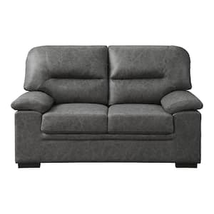 Monroe 62 in. W Dark Gray Microfiber Loveseat