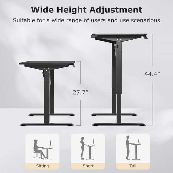 Electric Computer Desk 47.2 in. Rectangular Black Wood Desk with Memory Preset, Height Adjustment and Cable Management