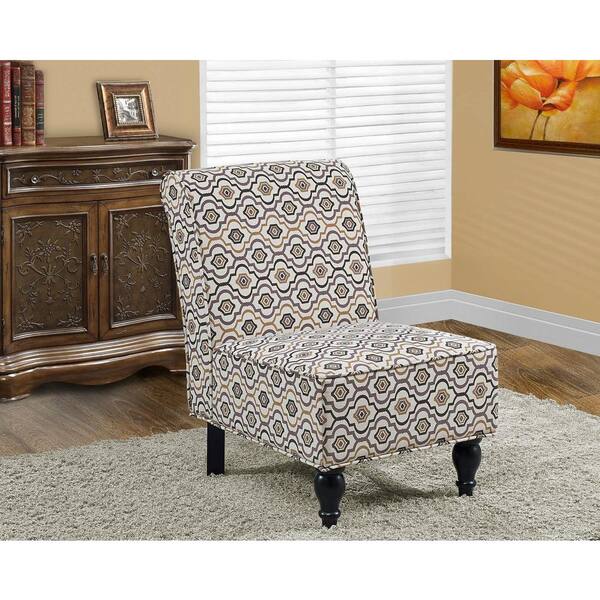 Monarch Specialties Earth Tone Fabric Accent Chair